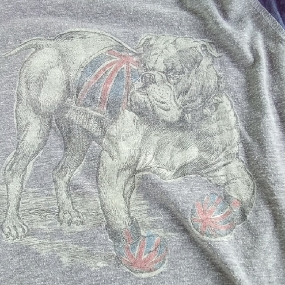 Mens M Lucky Brand Gray and Blue Long Sleeve Tee - Picture 3 of 4